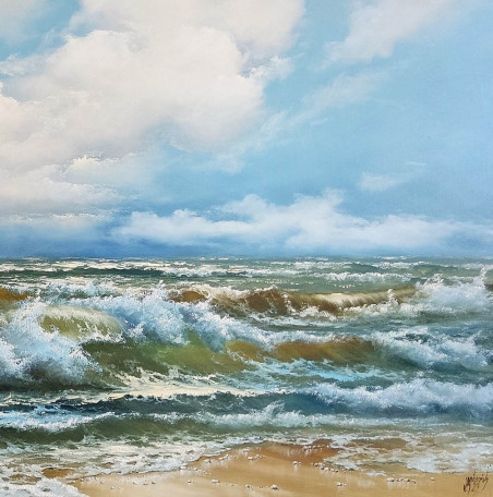 Baltic Sea 8 original painting by Valdas Ančeris. Marine Art