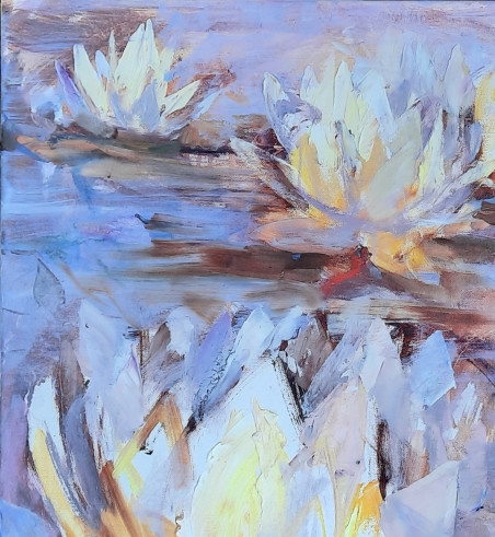 And In The Sky Lilies III original painting by Vilma Vasiliauskaitė. Home