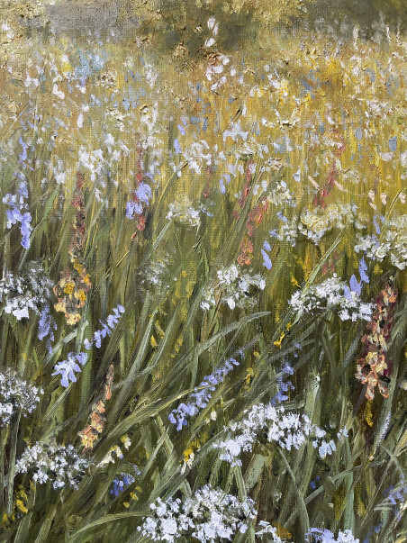 When Meadows Bloom original painting by Danutė Virbickienė. Lithuanian Landscape Paintings