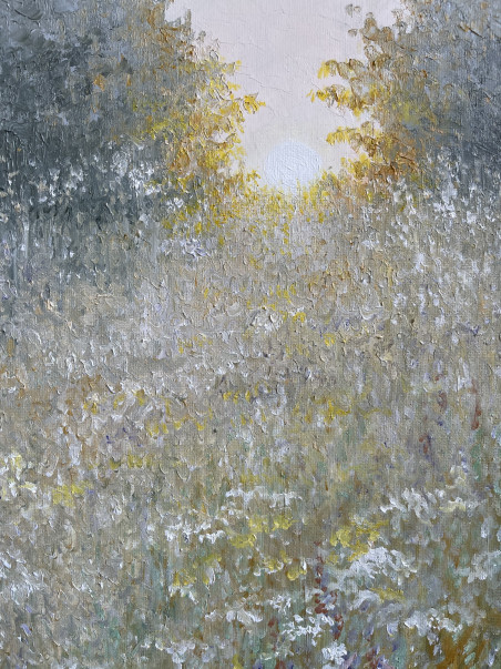 Velvet morning original painting by Danutė Virbickienė. Lithuanian Landscape Paintings