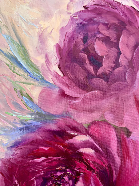 Peonies. Day of Joy original painting by Rita Medvedevienė. Home