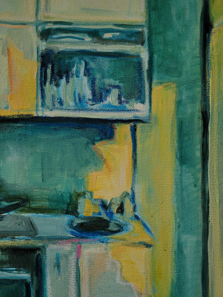 Kitchen original painting by Vakarė Armonaitė. Home