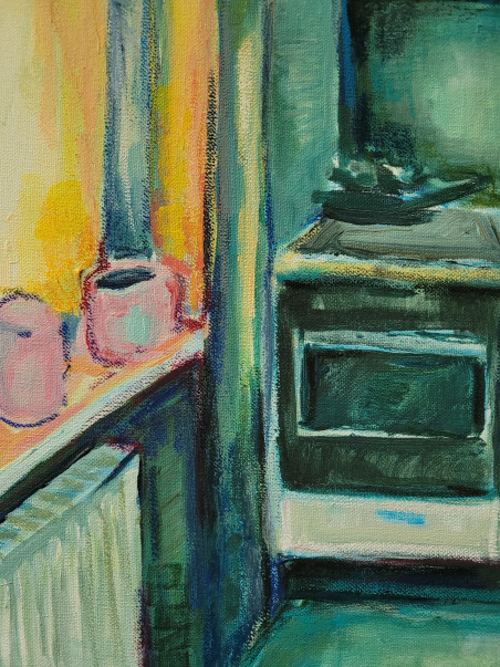 Kitchen original painting by Vakarė Armonaitė. Home