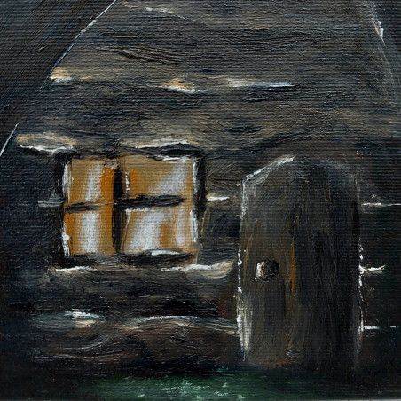 A Hut original painting by Tomas Bernatonis. Composition