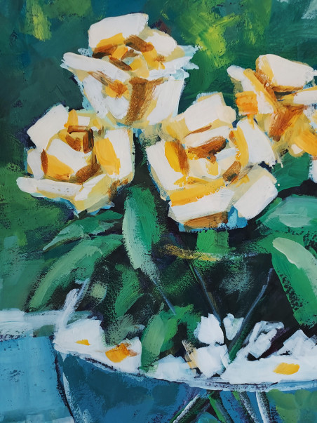 Yellow Roses original painting by Eugis Eidukaitis. Home