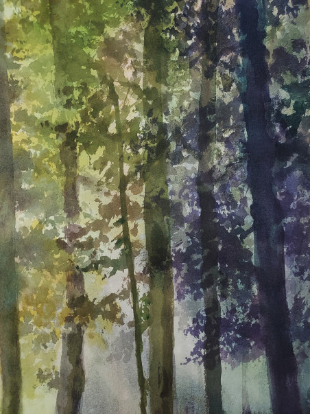 Forest path original painting by Eugis Eidukaitis. Home