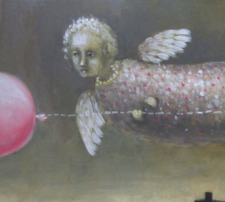 Angel over the city original painting by Giedra Purlytė. Home