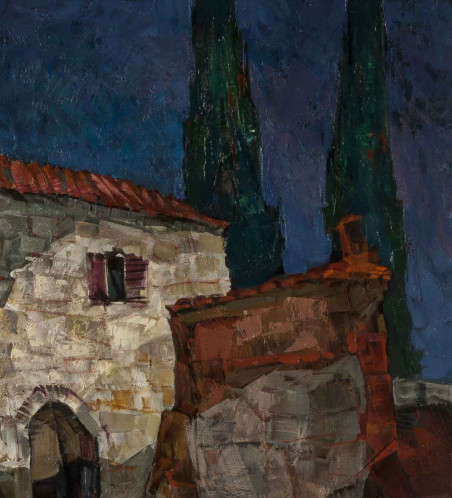 House in Istria original painting by Viktoras Binkis. Home