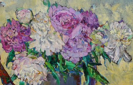 Still Life with Peonies original painting by Šarūnas Šarkauskas. Still-Life