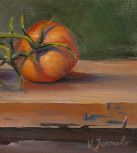 Tomatoes original painting by Vladimiras Jarmolo. Still-Life