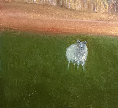 Lamb original painting by Azura Oil. Home