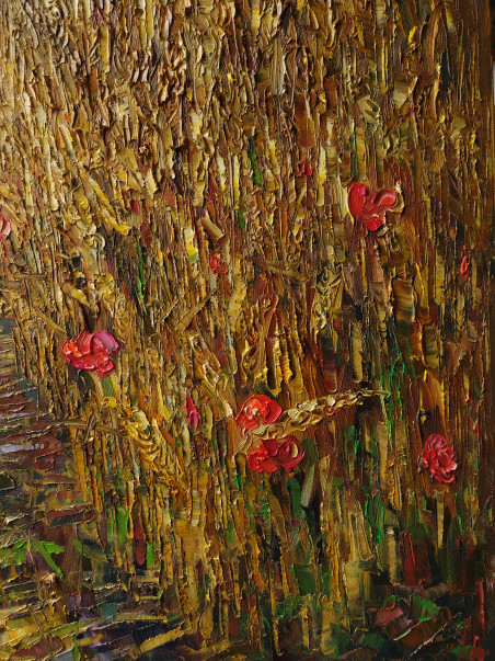 A Path In a Rye field I original painting by Simonas Gutauskas. Picked landscapes