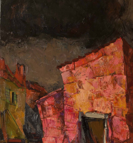 A street in Istria original painting by Viktoras Binkis. Home