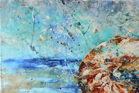 The Sound of the Sea original painting by Daiva Rožukienė. Marine Art