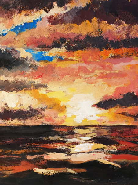 Sunset Silence original painting by Eugis Eidukaitis. Home