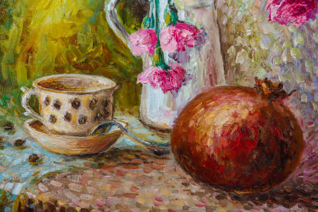 Still Life With Pomegranate original painting by Aleksandra Šimkutė Norbutienė. Still-Life