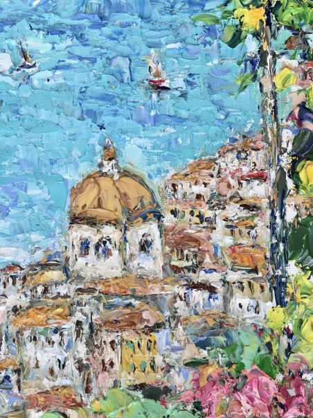 Summer in Positano original painting by Vilma Gataveckienė. Paintings With Summer