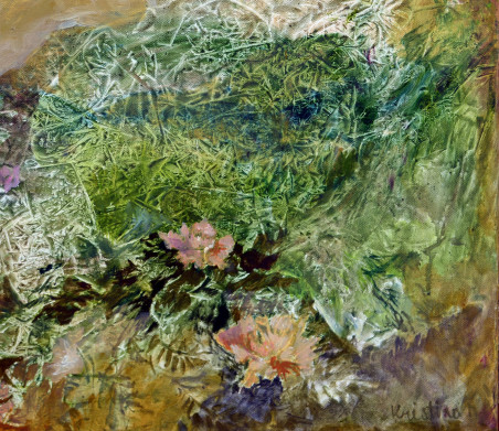 Flowers in the grass original painting by Kristina Darulienė. Home