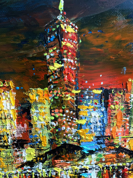 A thousand and One Nights original painting by Nijolė Grigonytė Lozovska. Urbanistic - Cityscape