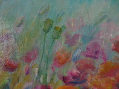 Poppy Meadow original painting by Irena Jasiūnienė. Paintings With Poppies