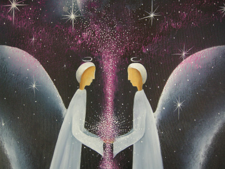 Moon Of Angels original painting by Viktorija Labinaitė. Home