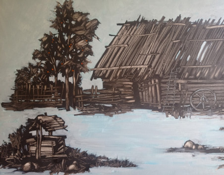 Old Barn original painting by Raimundas Dzimidavičius. Home