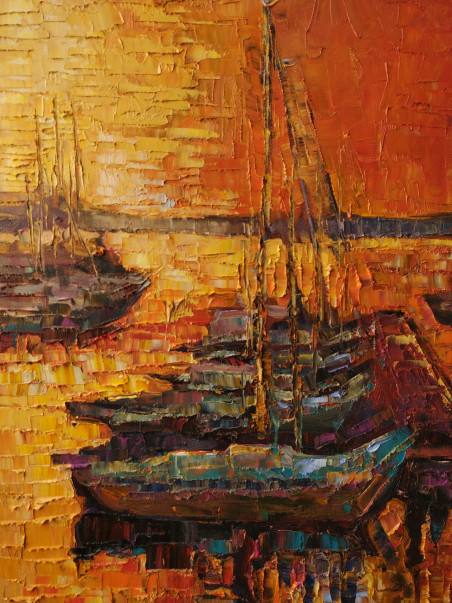 Ships In Port original painting by Simonas Gutauskas. Home