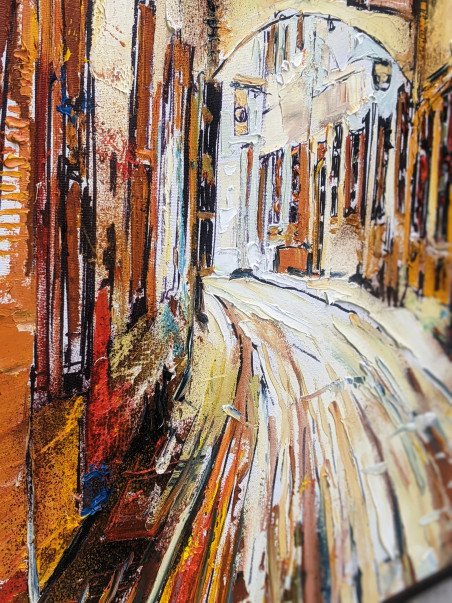 Vilnius Street original painting by Aidas Mikelėnas. Home