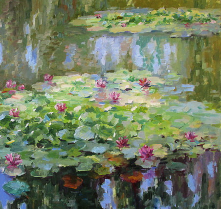 Water Lilies In The Pond original painting by Liudvikas Daugirdas. Home