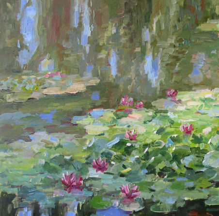 Water Lilies In The Pond original painting by Liudvikas Daugirdas. Home