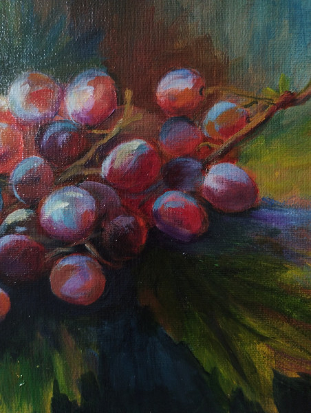 Still life with grapes original painting by Irena Jasiūnienė. Home