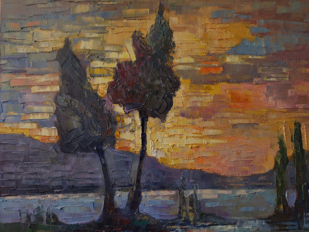 Two Trees original painting by Simonas Gutauskas. Home