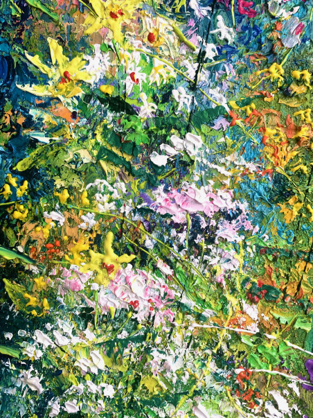 Summer. July original painting by Nijolė Grigonytė Lozovska. Flowers