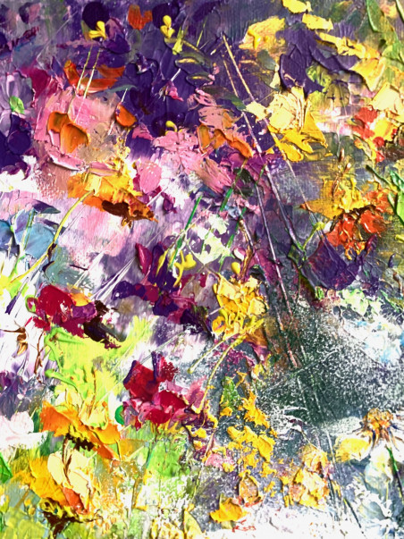 Summer. August original painting by Nijolė Grigonytė Lozovska. Flowers