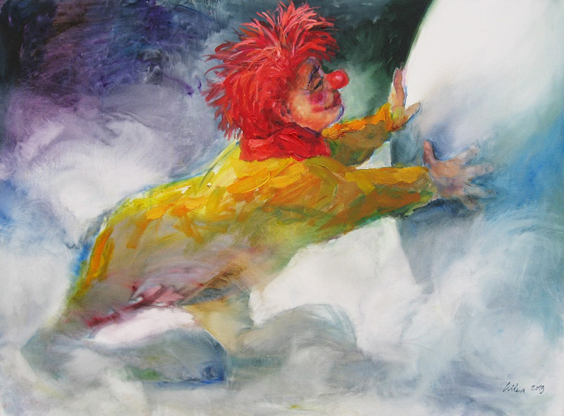 Clown In The Fog original painting by Vilma Vasiliauskaitė. Home