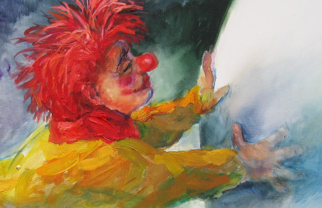 Clown In The Fog original painting by Vilma Vasiliauskaitė. Home