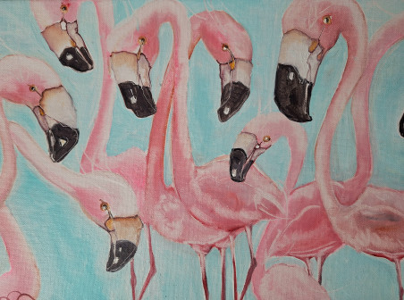 Flamingo 20 original painting by Inesa Škeliova. Home