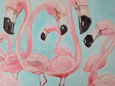 Flamingo 20 original painting by Inesa Škeliova. Home