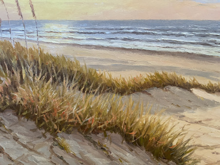 Warm Evening By The Sea original painting by Rimantas Virbickas. Lithuanian Landscape Paintings