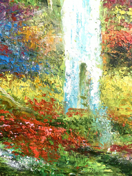 The Tale of Shacherezada: The Land of a Thousand Waterfalls original painting by Nijolė Grigonytė Lozovska. Lithuanian Landsc...