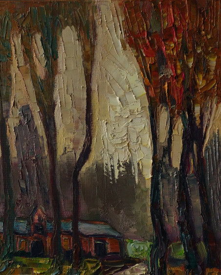 Old parks XV original painting by Simonas Gutauskas. Lithuanian Landscape Paintings