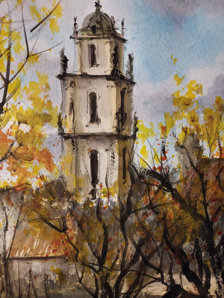 Užupis Autumn original painting by Eugis Eidukaitis. Home