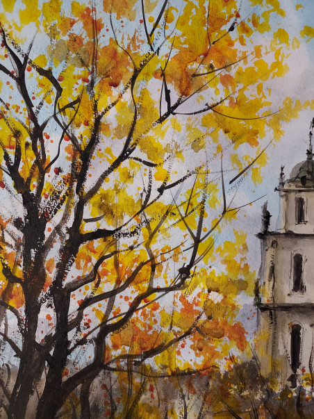 Užupis Autumn original painting by Eugis Eidukaitis. Home