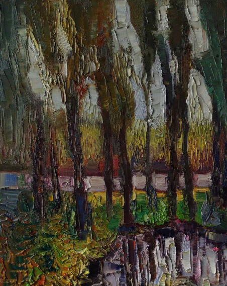 Old parks XVI original painting by Simonas Gutauskas. Lithuanian Landscape Paintings