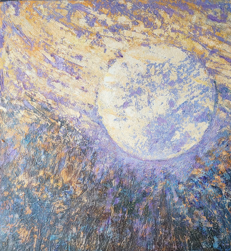 Full moon original painting by Romas Žmuidzinavičius. Home