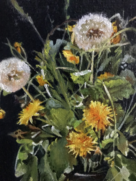 Dandelions original painting by Sigita Paulauskienė. Flowers