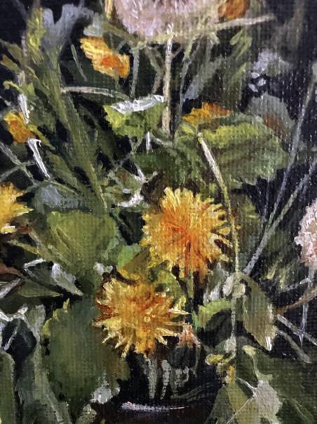 Dandelions original painting by Sigita Paulauskienė. Flowers