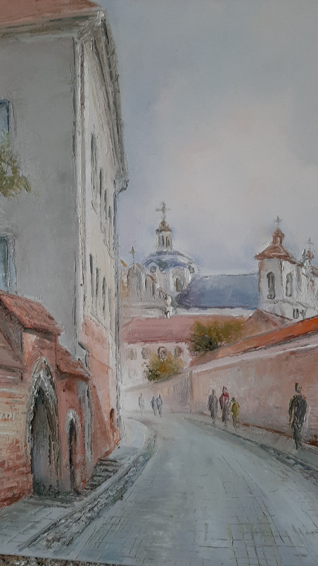 Literatai Street original painting by Aleksandras Lysiukas. Home