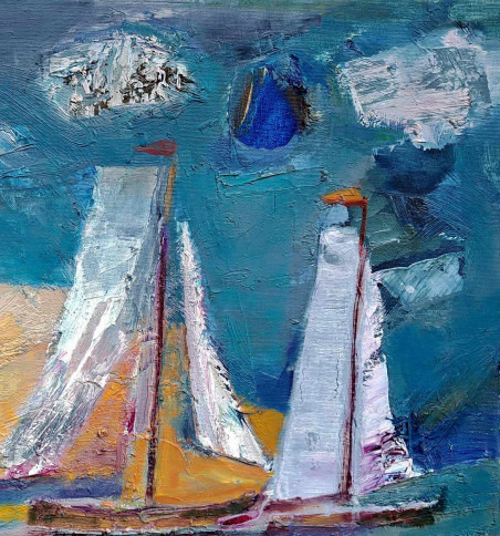 Ships sail original painting by Saulius Kruopis. Home