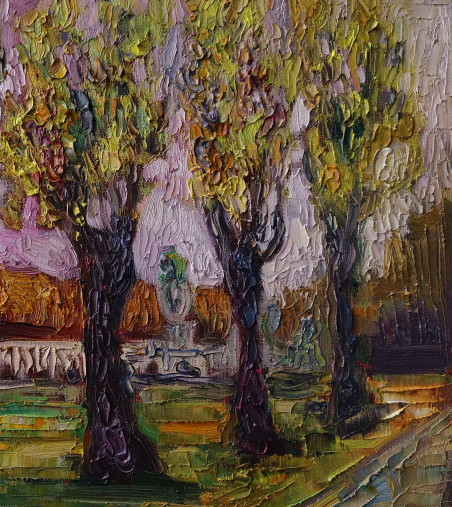 Old parks XXII original painting by Simonas Gutauskas. Lithuanian Landscape Paintings